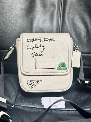 NWT Coach Lucas Crossbody Bag With Sketch Print Gunmetal /Chalk Multi CAJ33 - Image 1 of 4