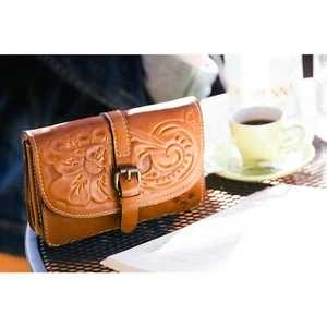 PATRICIA NASH Torri Tan Leather Heritage Collection Crossbody Bag Organizer - Bild 1 von 6