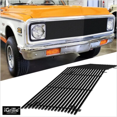 Compatível com 1969-1972 Chevy Blazer C/K Pickup grade superior principal de aço inoxidável preta de tarugo - Imagem 1 de 4