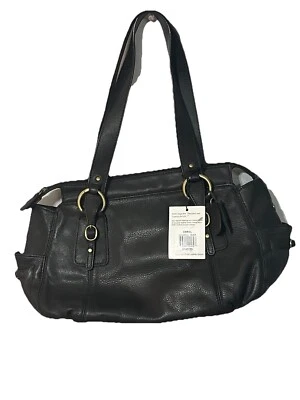 Bolso de Mano Rolfs Negro Cuero Genuino Cartera De Colección Nuevo Foto 1 de 4