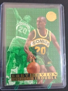 1995-96 Ultra Gary Payton Double Trouble Gold Medallion #7/10 - Picture 1 of 2
