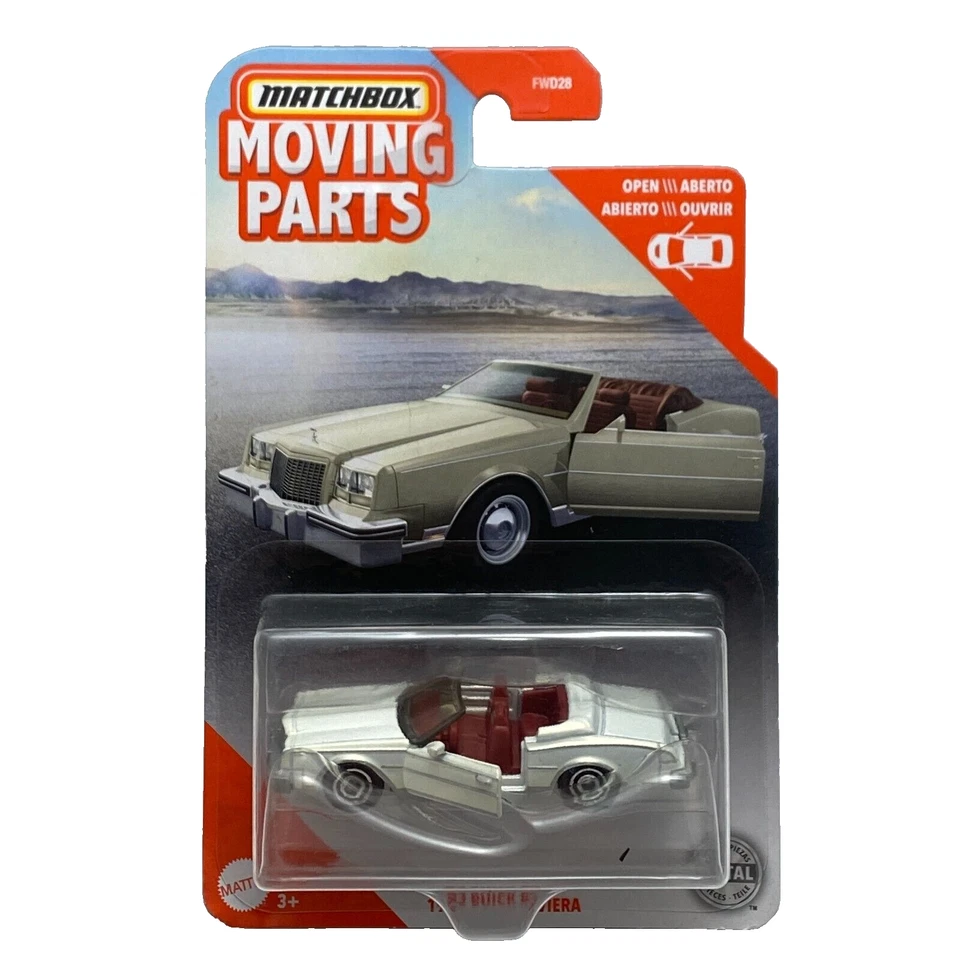 1983 Buick Riviera Convertible White Matchbox Moving Parts MB1149 1/64 GTT19 - Image 1 of 3