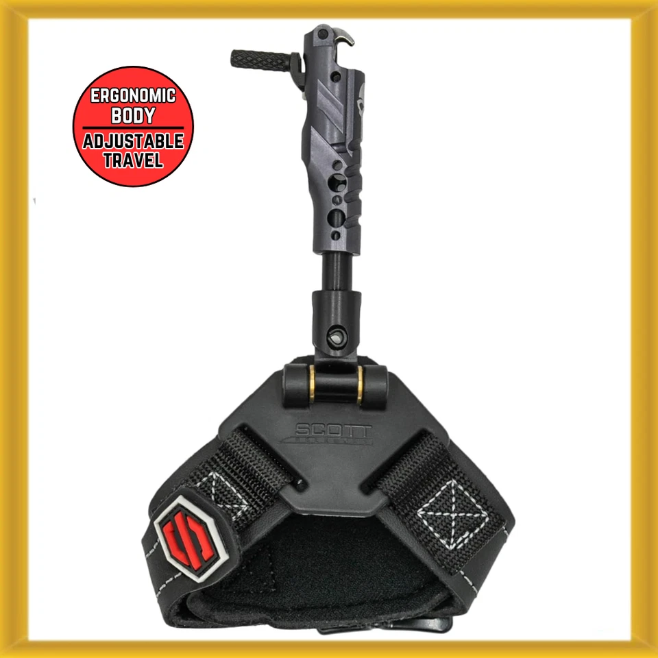 Scott Archery “Ghost” Wrist Strap Release Adjustable Travel (4006BSBK) Black NEW - Image 1 of 4