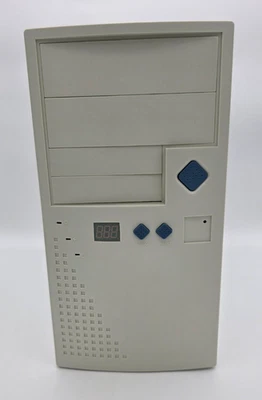 AT PC Computer CASE Tower beige 90s working retro  w. PSU Hi/Lo LCD - Image 1 of 4
