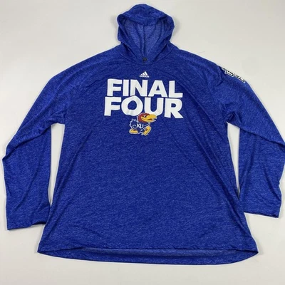 Kansas Jayhawks Shirt Mens 2XL NCAA Basketball Final Four 2018 Adidas Climalite - Image 1 of 4