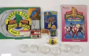 Vintage 90's Lot Mighty Morphin Power Rangers Books Stickers Playing Cards - Picture 1 of 7