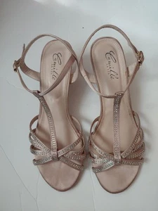 ROSE GOLD Femmes 2 Pouces Bretelles Escarpins Aiguilles Robe Sandales 7,5 par CamilleLaVie - Photo 1/8
