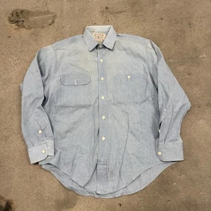 Camisa Polo Ralph Lauren De Colección Para Hombres M Azul Cambray peto Camisa de Trabajo - Imagen 1 de 7