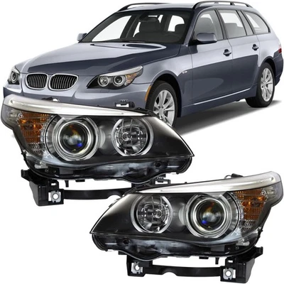Conjunto de faros para BMW 528i 2008-2010 base halógena con bombilla izquierda o derecha Foto 1 de 4