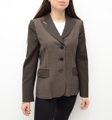 Giacca blazer donna Moschino economica e chic in lana marrone taglia IT 44 UK 12 US 10