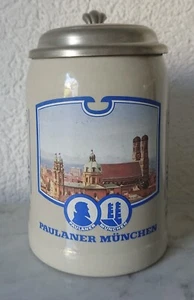 alter Bierkrug Bierseidel Steinkrug Paulaner München XX. Olympiade 1972 0,5 L - Bild 1 von 11