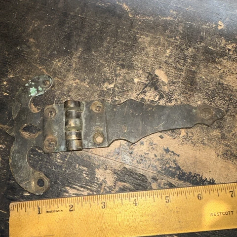 Old Brass Hinge For Ice Box Door Etc. Reclaimed Hardware Cover