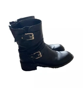 Rag & Bone Boots Moto Motorcycle 39.5 / 9 Black Leather Ankle Shoes - Picture 1 of 6