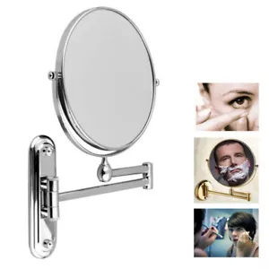 Chrome 10 x Extending Magnifying Bathroom Make Up Shaving Wall Vanity Mirror - Picture 1 of 12