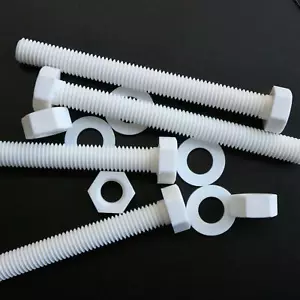 10x Tornillos PP blancos Tuercas y pernos de plástico, arandelas, M10x 100 mm, anticorrosión - Imagen 1 de 8