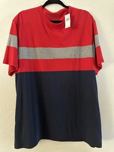 American Eagle Mens Color Block Red Navy Gray Short Sleeve T-Shirt Size XXL NWT - Picture 1 of 6
