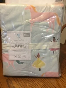 Pottery Barn Kids Organic Windsor Unicorn Full/Queen Duvet Cover Ballerina - Picture 1 of 1