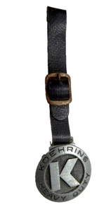Vintage Koehring Construction Equipment Watch FOB w/Leather Strap - NICE! - Picture 1 of 3