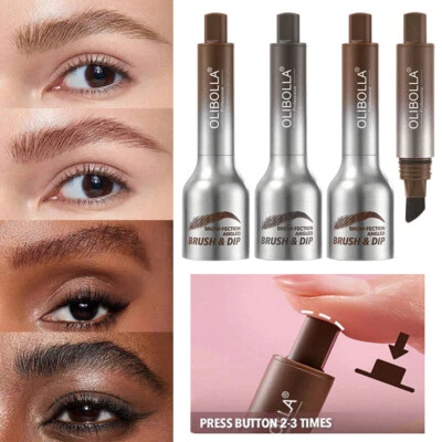 Women Waterproof Eyebrow Pencil Hair-Like Strokes Angled Eye Brow Brush UK - Image 1 of 4