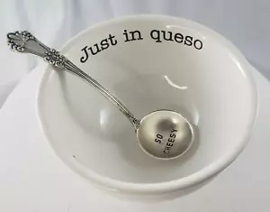 Mud Pie Just in Queso Mexican Dip Bowl Spoon Serving Set Home Circa Collection - Picture 1 of 12