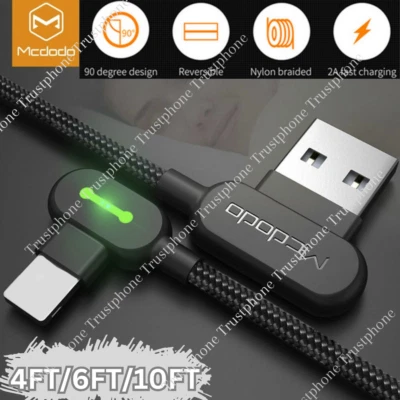 3 Pack Mcdodo 90 Degree Elbow USB Cable Charger Cord 4/6/10FT For iPhone 14 13 X - Image 1 of 4