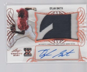 DYLAN SMITH 2021 LEAF TRINITY AUTO PATCH ROOKIE CARD #PA-DS1