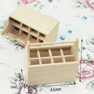 1:12 Miniature cute wooden toolbox dollhouse diy doll house decor accessori GS