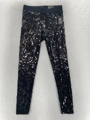 Express Leggings Women's Small Black Sequins Stretch High Rise Skinny Ankle NWT - Image 1 of 4