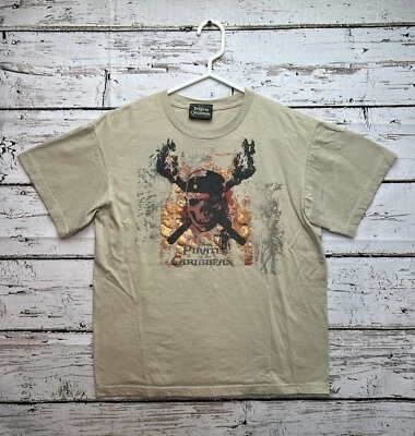 Camiseta Piratas del Caribe Pecho del Hombre Muerto Y2K Juvenil Disney Beige - YXL Foto 1 de 4