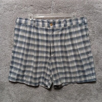 Bills Khakis Shorts Mens 36 Madras Gray White Plaid Summer Casual 5" inseam - Image 1 of 4