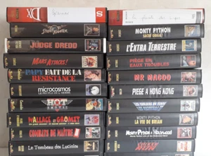19 cassettes VHS 120 minutes avec boitier et jaquettes films enregistrés - Photo 1/1
