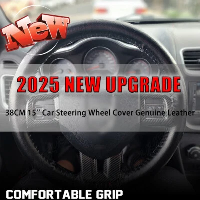 Cubierta de volante de cuero negra para GMC Sierra 1500 2500 3500 SLT 1999-2002 Foto 1 de 4