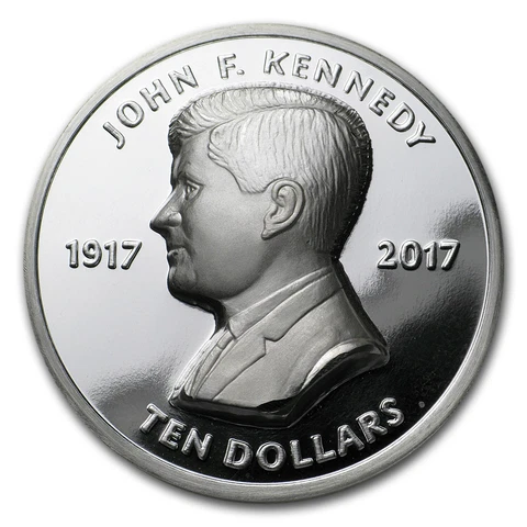 2017 BVI Silver $10 John F Kennedy (Ultra High Relief) Cover