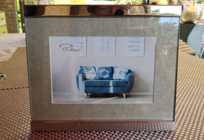 Philippi Design Fotorahmen "Home" 10x15 cm mit Leinenpassepartout, hochglanzpol. - Bild 1 von 2