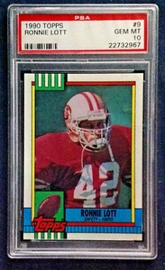 1990 Topps Football #9 Ronnie Lott 49ERS PSA 10 1of 17 - Picture 1 of 2