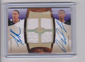 2006 2006-07 UD EXQUISITE MIKE BIBBY DOUBY AUTOGRAPH DUAL JERSEY 3/5 KINGS - Picture 1 of 2