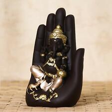 Golden Handcrafted Palm Ganesha Home Decorative Showpiece Gift Item 