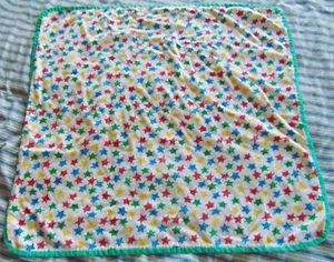 Handmade Stars 2 sided White and Yellow Baby Blanket - Bild 1 von 3