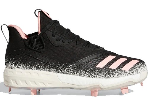 NUOVI tacchetti da baseball Adidas Icon V Stickball in metallo taglia 14 EH2377 nero rosa