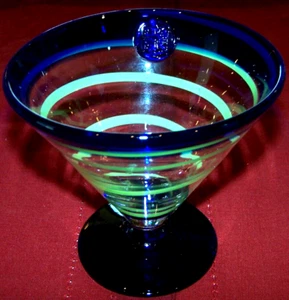 Kosta Boda Royal Caribbean Colorful Swirl Martini Glass Stem #3 - Picture 1 of 2