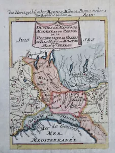 República de Génova Módena Parma Ducado de Mantua Norte de Italia 1686 Mazo mapa - Imagen 1 de 2