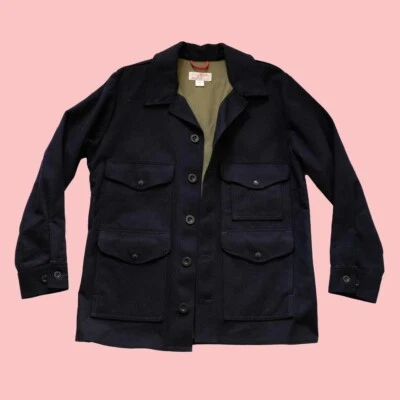 Filson Co Jacket Navy Blue 2013 Style 10403 Button Up 4 Pocket Wool, Size M - Image 1 of 4