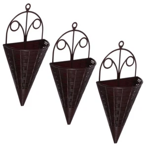 3Pcs Orchid Planter Woven Hanging Basket Wall Hanging Flower Baskets Plant - Picture 1 of 12