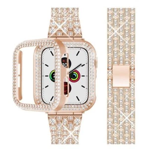 Case+Bling Strap Band iWatch For Apple Watch Band Series 8 7 6 5 4 SE 41 45mm - Picture 1 of 20