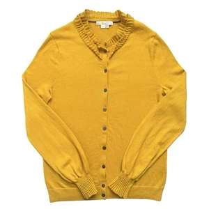 Boden Fredrica Pointelle Cardigan Cotton Wool Yellow Sweater - Womens UK 12 - Picture 1 of 10