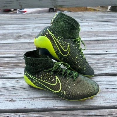 Nike Magista Obra 1 FG Poison Green Volt 641322-370 Men’s Size 8 ACC Flyknit - Image 1 of 4