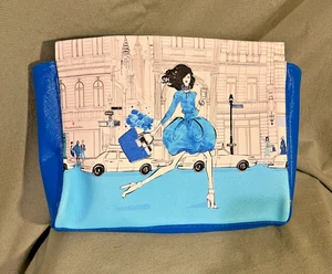 Blaue Elizabeth Arden New York NY 5th Ave Stadtszene Kosmetik/Reisetasche/Geldbörse - Bild 1 von 5