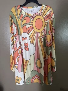 60S, 70S MCM SUNBEAM WOMEN'S Kate McEnroe , MID CENTURY MODERN FLORAL Dress 2x - Picture 1 of 6
