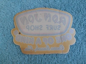 VINTAGE 1980'S STATIC CLING RON JON SURF SHOP COCOA BEACH FL. INTERNAL STICKER - Picture 1 of 6