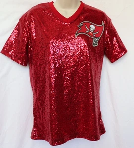 *Neu mit Etikett* Offiziell lizenziertes NFL Juniors Buccaneers Pailletten Shirt, Größe wählbar - Bild 1 von 11